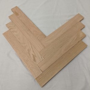 Unfinished Solid Red Oak Herringbone