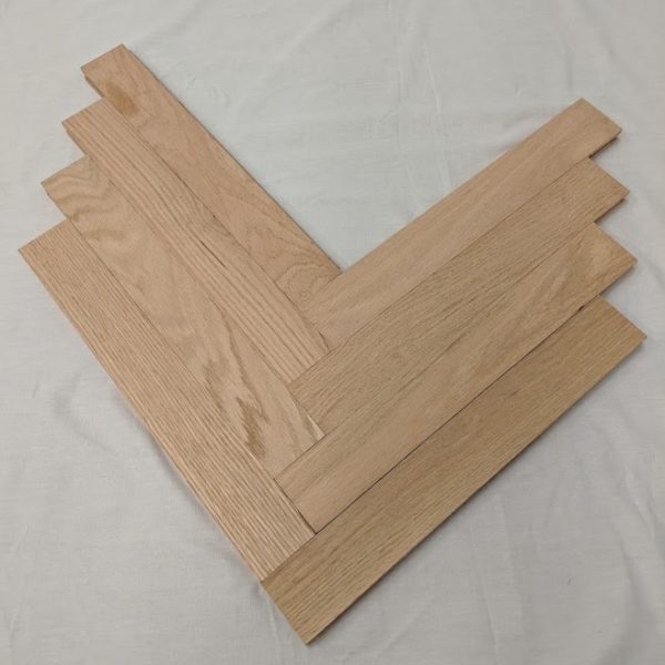 Unfinished Solid Red Oak Herringbone