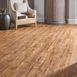 Installed view of Teak Harbor waterproof planks