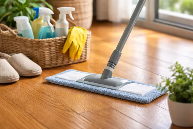cleaning hardwood flooring