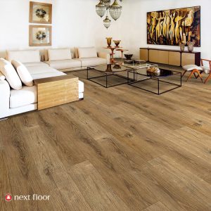 Heritage Oak luxury vinyl plank installed - NF450508