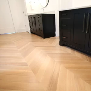 Unfinished Engineered White Oak Chevron